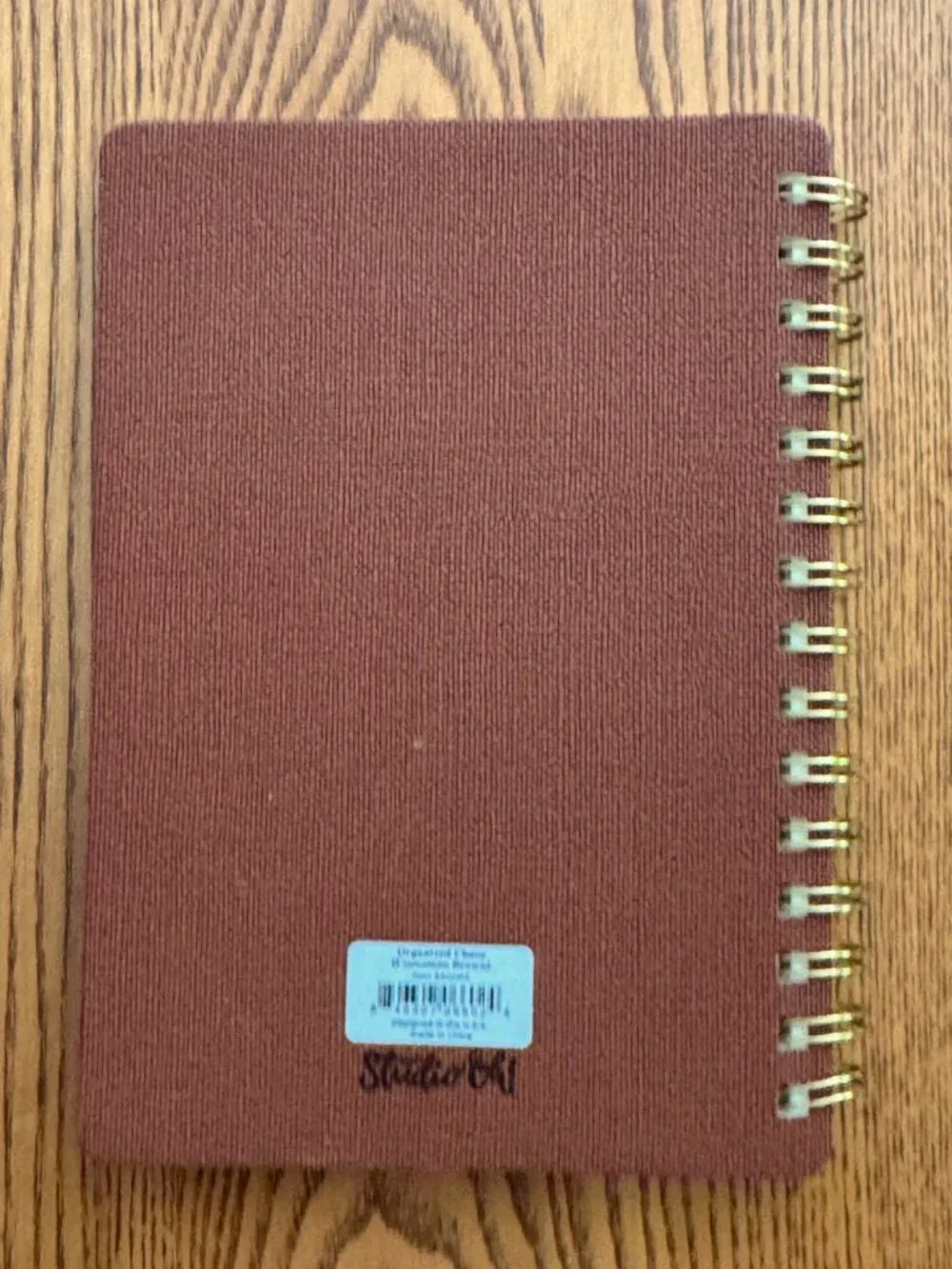 Studio Oh! Organized Chaos Agatha Notebook Cinnamon Brown Spiral Journal NEW
